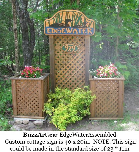 Custom cottage sign is 40 x 20in.  NOTE: This sign could be made in the standard size of 23 * 11in